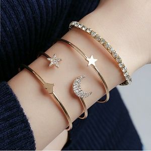 4pc heart moon star bracelets